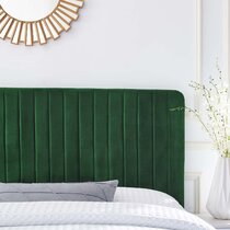 Dark green deals velvet headboard